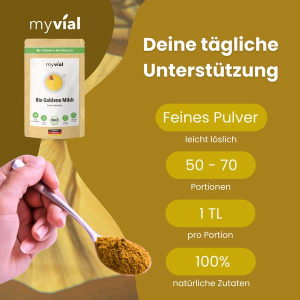 {"loading" => "lazy", "alt" => "Bio Goldene Milch Latte mit 10 ayurvedischen Superfoods"}